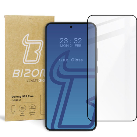 Szkło hartowane Bizon Glass Edge 2 do Galaxy S23 Plus, czarne