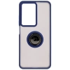 Etui z uchwytem na palec Bizon Case Hybrid Ring do Realme C75 4G / 14x 5G, przydymione z granatową ramką
