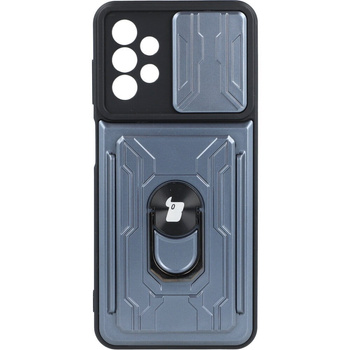 Etui Bizon Case Camshield Card Slot Ring do Galaxy A13 4G, szare