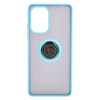 Etui z uchwytem na palec Bizon Case Hybrid Ring do Xiaomi Poco F5, przydymione z jasnoniebieską ramką