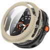 Etui ze szkłem do zegarka Bizon Case+Glass Watch do Samsung Galaxy Watch 8 Classic 46 mm, beżowe