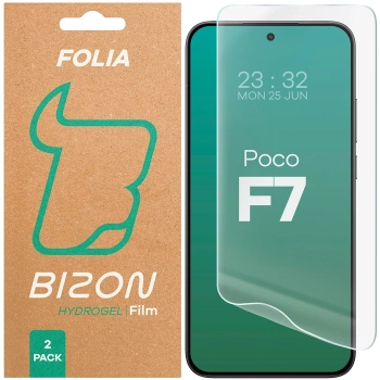 Folia hydrożelowa na ekran Bizon Glass Hydrogel Front Duo do Xiaomi POCO F7, 2 sztuki