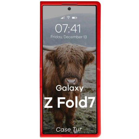 Pancerne etui Bizon Case Tur do Galaxy Z Fold7, czerwone
