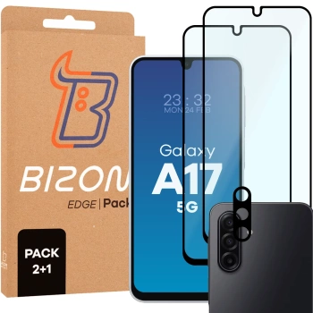 2x Szkło + szybka na aparat Bizon Edge Pack do Galaxy A17 5G