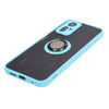 Etui z uchwytem na palec Bizon Case Hybrid Ring do Xiaomi Redmi Note 12S, przydymione z jasnoniebieską ramką