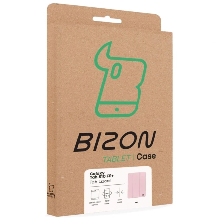 Etui z klapką Bizon Case Tab Lizard do Galaxy Tab S10 FE Plus, różowe