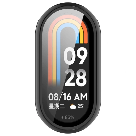 Etui ze szkłem do zegarka Bizon Case+Glass Watch do Xiaomi Smart Band 10, czarne