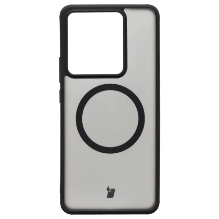 Etui z pierścieniem magnetycznym Bizon Case MatteO do Realme GT 7 / 7T, przydymione-czarne
