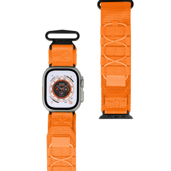 Sportowy pasek do zegarka Bizon Strap Watch Adventure do Apple Watch 42/44/45/49 mm, pomarańczowy
