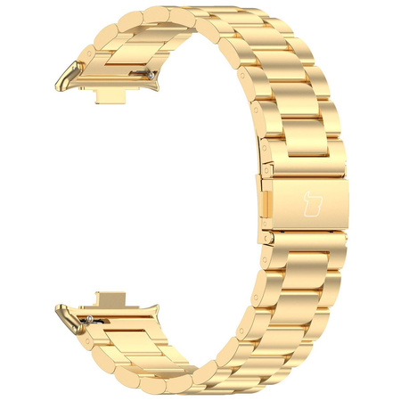 Pasek ze stali nierdzewnej Bizon Strap Watch Aura do  Xiaomi Redmi Watch 5/4 / Smart Band 9/8 Pro, złoty