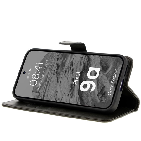 Etui z klapką Bizon Case Pocket do Google Pixel 9a, czarne