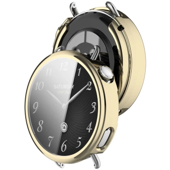 Etui z osłoną ekranu Bizon Case Watch Felipe do Xiaomi Watch S4 41 mm, złote
