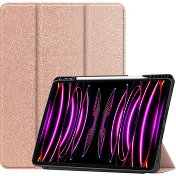 Etui Bizon Case Tab Lizard do iPad Pro 12.9 2022/2021/2020/2018, różowozłote