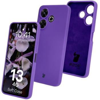 Silikonowe etui Bizon Soft Case do Xiaomi Redmi 13 4G, fioletowe