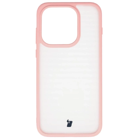 Etui Bizon Case Angelo do OnePlus 15, półprzezroczyste z jasnoróżową ramką