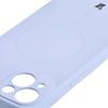 Etui silikonowe z pierścieniem magnetycznym Bizon Case Silicone Magnetic do iPhone 13, jasnofioletowe