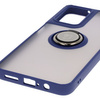 Etui z uchwytem na palec Bizon Case Hybrid Ring do Motorola Moto G35 5G, przydymione z granatową ramką