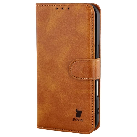 Etui z klapką Bizon Case Pocket do iPhone 17, brązowe