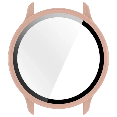 Etui ze szkłem do zegarka Bizon Case+Glass Watch do Garmin Vivoactive 6, różowe