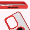 Etui z uchwytem na palec Bizon Case Hybrid Ring do Oppo Reno13 Pro, przydymione z czerwoną ramką