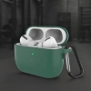 Silikonowe etui z karabińczykiem Bizon Case Headphone Silicone do AirPods Pro 3, ciemnozielone