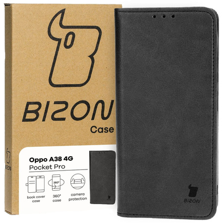 Etui z klapką Bizon Case Pocket Pro do Oppo A38 4G, czarne