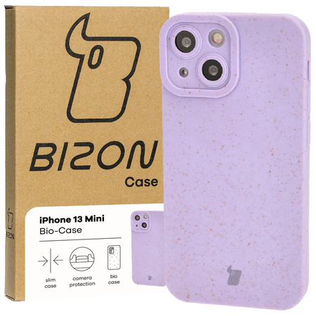 Ekologiczne etui Bizon Bio-Case do iPhone 13 Mini, fioletowe