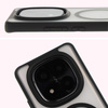 Etui z pierścieniem magnetycznym Bizon Case MatteO do Xiaomi Redmi Note 14 Pro 5G / 14 Pro Plus 5G / Poco X7, półprzezroczyste z czarną ramką