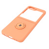 Etui Bizon Case Silicone Ring Sq do Samsung Galaxy Z Flip5, pomarańczowe