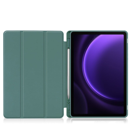 Etui Bizon Case Tab Lizard do Galaxy Tab S10 Lite / S10 FE / S9 / S9 FE, ciemnozielone