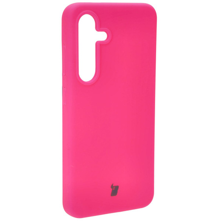 Silikonowe etui Bizon Soft Case do Galaxy S24, neonowo-różowe