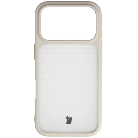 Etui Bizon Case Angelo do iPhone 17 Pro, półprzezroczyste z beżową ramką