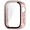 Etui ze szkłem do zegarka Bizon Case+Glass Watch do Huawei Watch Fit 4, satynowo różowe
