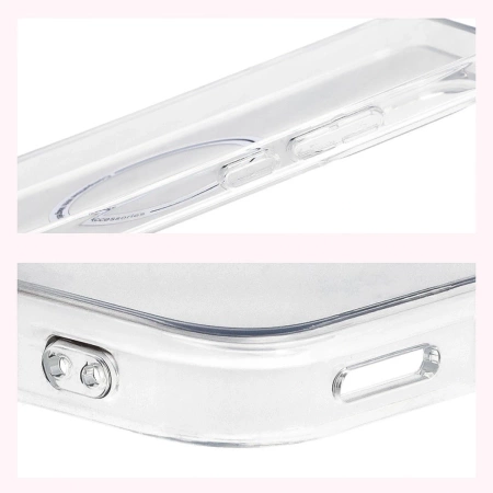Etui z pierścieniem magnetycznym Bizon Case CrystalO do Xiaomi POCO F7, przezroczyste