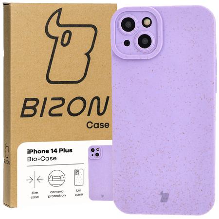 Ekologiczne etui Bizon Bio-Case do iPhone 14 Plus, fioletowe