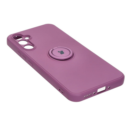 Etui Bizon Case Silicone Ring Sq do Galaxy A34 5G, ciemnofioletowe