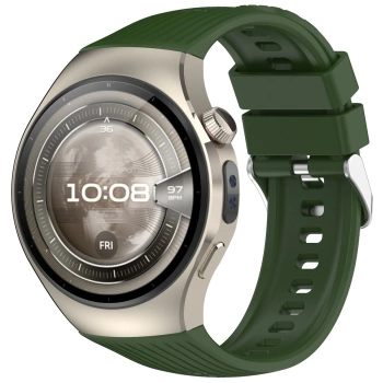 Silikonowy pasek Bizon Strap Watch Silicone T do Huawei Watch 5 46 mm, ciemnozielony