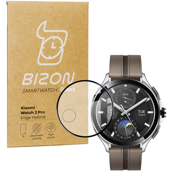 Szkło hybrydowe Bizon Glass Watch Edge Hybrid dla Xiaomi Watch 2 Pro, czarne