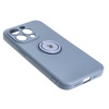Etui Bizon Case Silicone Ring Sq do Apple iPhone 15 Pro, szare