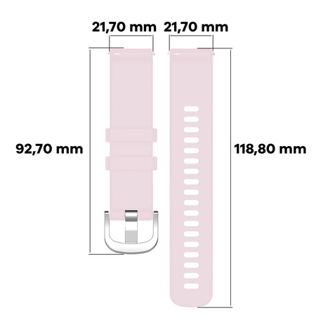 Pasek silikonowy do smartwatcha, Bizon Strap Watch Silicone Pro T, Quick Release 22 mm, pudrowy róż