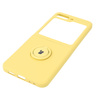 Etui Bizon Case Silicone Ring Sq do Galaxy Z Flip5, żółte