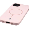 Silikonowe etui z pierścieniem magnetycznym Bizon Soft Case Magnetic do iPhone 15 Plus/14 Plus, jasnoróżowe