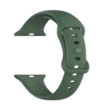 Pasek Bizon Strap Watch Silicone S do Apple Watch 44/45/46/49 mm, ciemnozielony