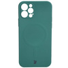 Etui silikonowe z pierścieniem magnetycznym Bizon Case Silicone Magnetic do iPhone 12 Pro, ciemnozielone