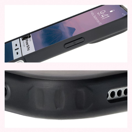 Etui Bizon Case Angelo do iPhone 16 Pro, półprzezroczyste z czarną ramką
