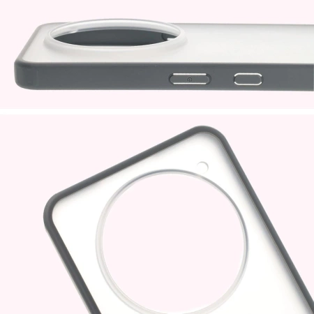 Etui Bizon Case Angelo do Nothing Phone (3a) Pro, półprzezroczyste z szarą ramką