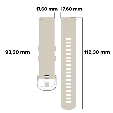 Pasek silikonowy do smartwatcha, Bizon Strap Watch Silicone Pro T, Quick Release 18 mm, jasnoszary