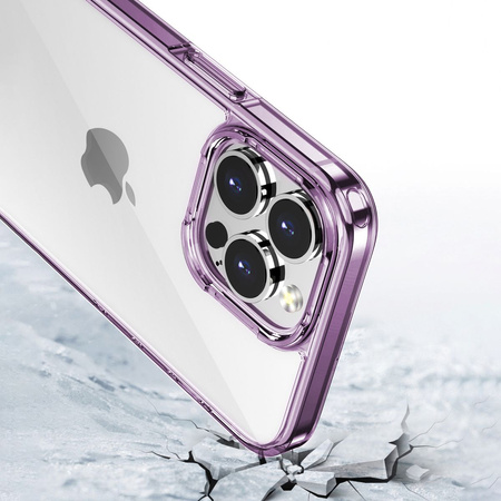 Etui Bizon Case Halo do iPhone 15 Pro Max, przezroczysto-fioletowe