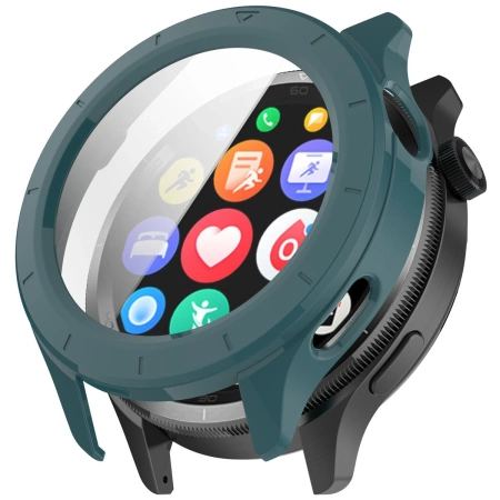 Etui ze szkłem do zegarka Bizon Case+Glass Watch do Xiaomi Watch S4, zielone