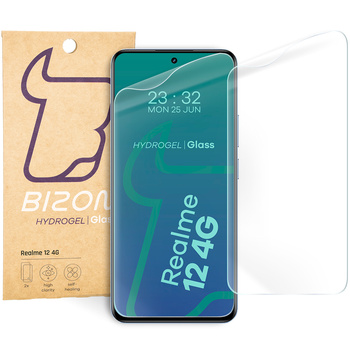 Folia hydrożelowa na ekran Bizon Glass Hydrogel Front do Realme 12 4G, 2 sztuki